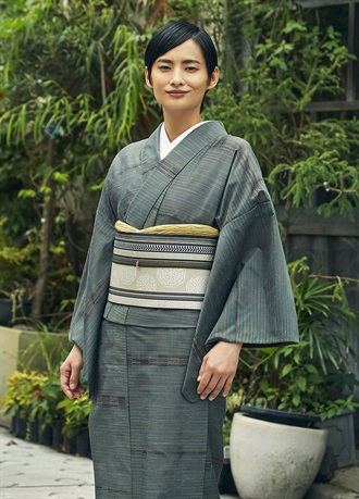 長井紬　浮織　うこぎの葉（お取り寄せ品）