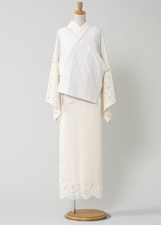 カメリア　レース襦袢・乳白