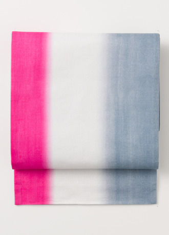 【残り1点】綿麻京袋帯　マゼンダグレー