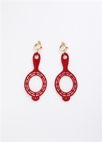 BANSAN clip-on earrings/earrings Red