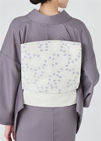 西陣九寸名古屋帯　永寿菊　白菊色（お取り寄せ品）