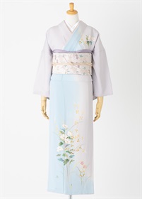 美品❀ 付け下げ 訪問着　きものやまと　着物　正絹 やまとオリジナル訪問着レンタル 市松茶地紋 朱花 L | 訪問着