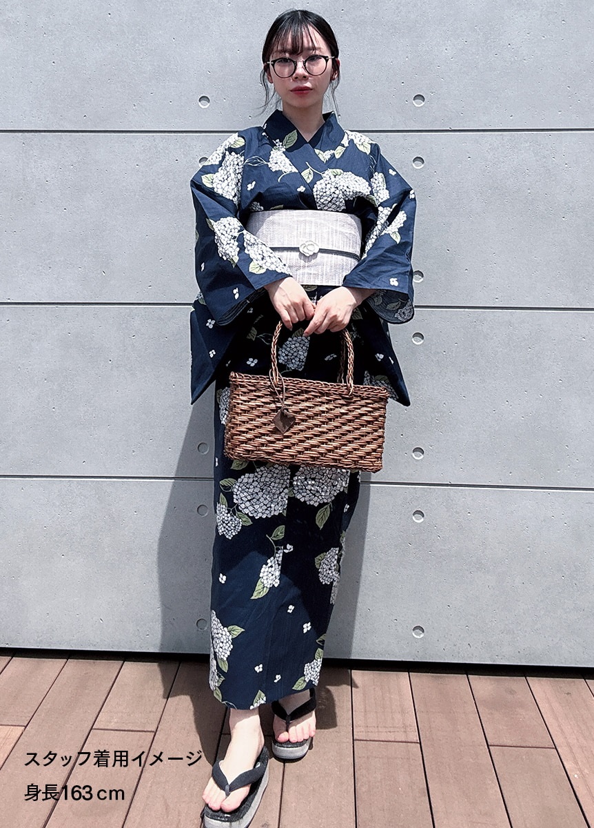 ＊ノモト＊単衣着物 きものやまと誂製 洗える小紋 斜めよろけ縞 裄長め美品 洗える レース着物 ドット オフホワイト×ライトブルー 単衣 夏